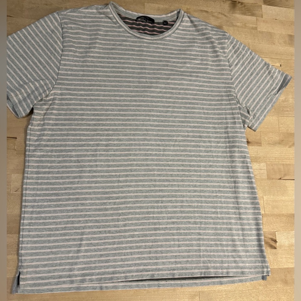 Vince men’s Light Gray Striped cotton t shirt